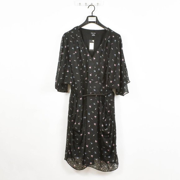 City Chic Women's Plus Floral Faux Wrap Midi Dress - Picture 2 of 7